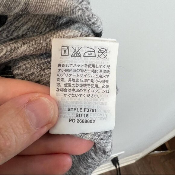 J Crew Womens Size XS Grey Polka Dot Tee Shirt Slub Cotton Blue White Crewneck - Picture 6 of 8